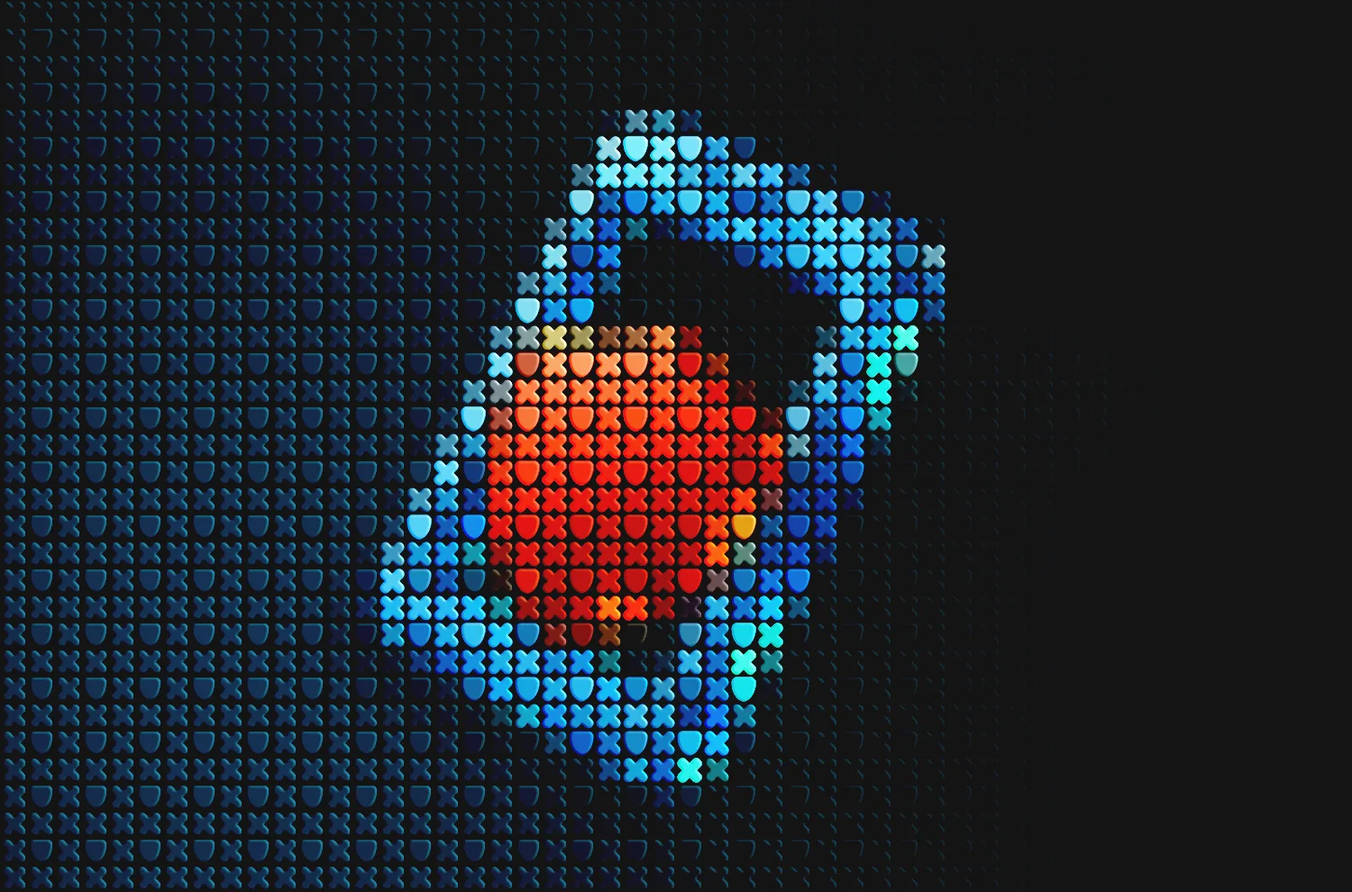 Pixel-art illustration: Mobile Application Security